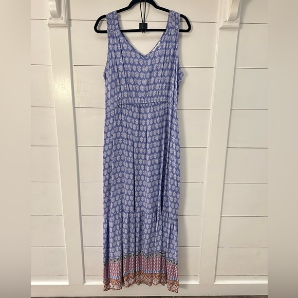 BEACHLUNCHLOUNGE Woman Ireana Tiered pastel printed sleeveless maxi dress XL - Picture 3 of 16